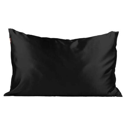 Satin Pillow Case for Hair and Skin care Standard/Queen Size with Zipper Closure, 50 x 76 cm Black
