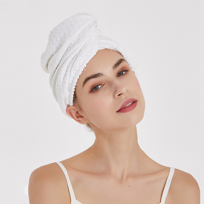 Waffle quick drying absorbent Turban Towel pure white