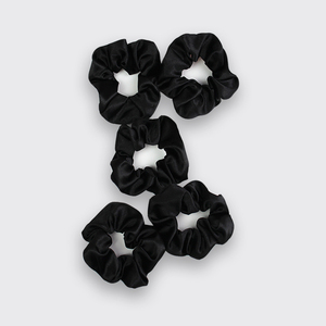 5 black color Scrunchies Hair Ties Crystal Satin Scrunchies