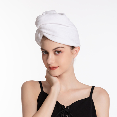 White Brushed Microfiber Baby soft Rapid Drying Hair Turban Towel