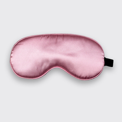 Pink Satin Sleep Mask Night Cover Eye Sleeping Masks for Women Men, Blindfold for Airplane Travel Ad