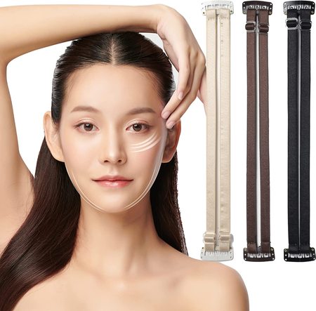 Facelift Bands with Clips, Eyebrows and Eyes Lift Clip Kit, Face Lift Stretching Strap Face Lifting