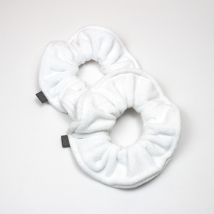 White Towel Scrunchies for Drying Hair, Absorbent and Soft Microfiber for Frizz Free